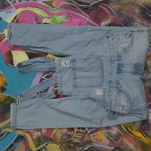 Forever 21 mens distressed overalls